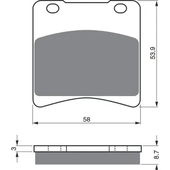 Brzdová destička Brzdové destičky GOLDFREN 085 S3 SUZUKI VS 600 Intruder 1994-1997