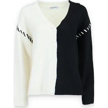 Dámský svetr Propínací svetr kombinovaný ME7169 Itálie barva: béžová, velikost: L/XL