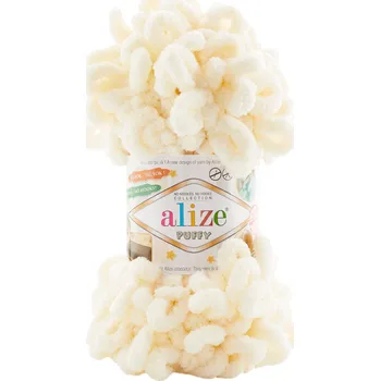 Příze Alize Puffy 001 - světlá smetanová