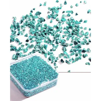 Dekorační drť do pryskyřice v krabičce Barva: Modrozelená