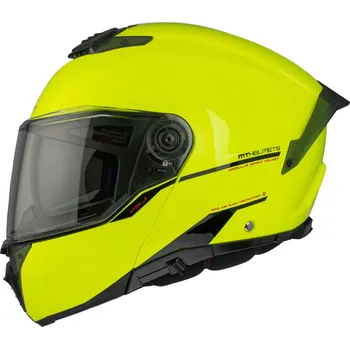 Helma na motorku MT Helmets Vyklápěcí helma na motorku MT ATOM 2 SV SOLID A3 fluo žlutá lesklá S