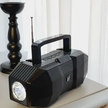 Bluetooth reproduktor Bezdrátový bluetooth reproduktor D07, anténa, svítilna - černá