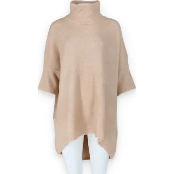 Dámský svetr Dlouhý rolák oversize 2953 Itálie barva: hnědá-camel