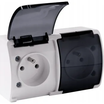 Elektrická zásuvka BERGE Dvojitá hermetická zásuvka pro povrchovou montáž 8791