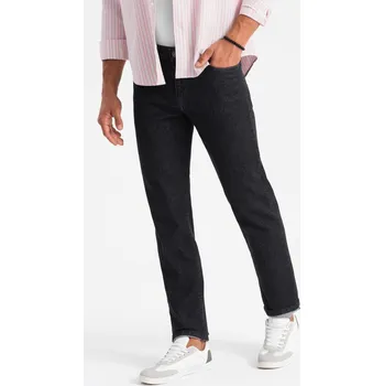 Pánské klasické džínové kalhoty REGULAR FIT - černé V2 OM-PADP-0152 - XL