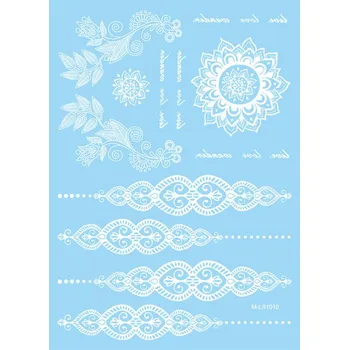 Odstranitelné tetování B-TOP Dočasné tetování motiv MANDALA - bílá