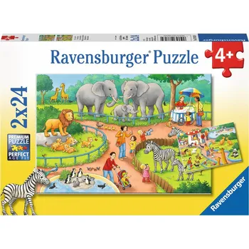 Puzzle RAVENSBURGER Puzzle Den v zoo 2x24 dílků