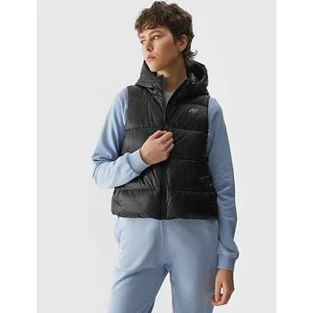 Dámská péřová vesta s výplní ze syntetického peří 4F - černá velikost XL černá