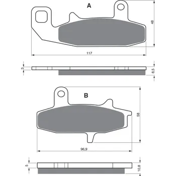 Brzdová destička Brzdové destičky GOLDFREN 036 S3 SUZUKI DR 650 RSE 1990-1996