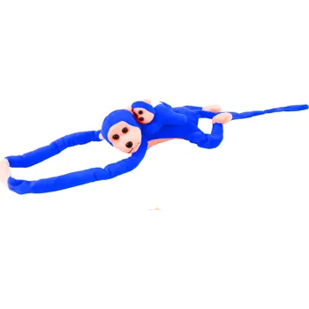 plyšák Mamido Plyšová opička s mláďátkem 90 cm modrá