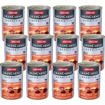 Krmivo pro psa ANIMONDA GranCarno Sensitiv Adult Dog příchuť: kuře + brambory 12x400g