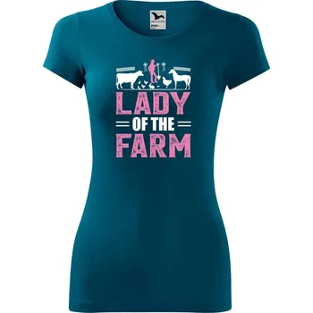 Dámské oblečení DOBRÝ TRIKO Dámské tričko Lady of the farm Velikost: L, Barva: Petrolejová