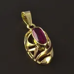 Goldpoint Zlatý přívěsek rubín oválný tvar Váha: 1.67 g