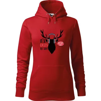 Dámská mikina DOBRÝ TRIKO Dámská mikina s potiskem Ho ho ho Velikost dámské mikiny: L, Barva: Červená