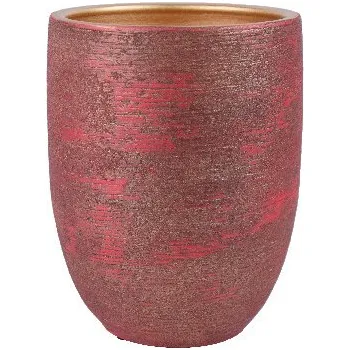 Váza Váza keramická FUNCHAL, pr.17x25cm, červená/zlatá|RED W/GOLD|Ego Dekor
