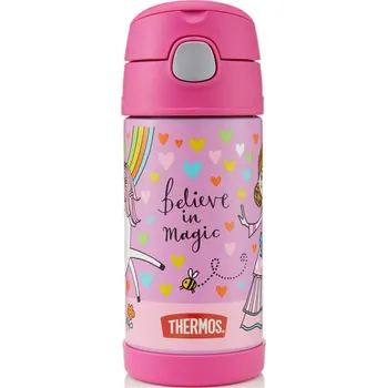 Thermos FUNtainer Dětská termoska s brčkem - jednorožec, 355 ml
