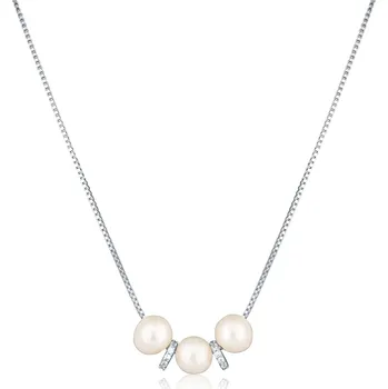 Náhrdelník JVD Stříbrný náhrdelník se sladkovodními perlami a zirkony SVLN0545XD2P145 + 2 měsíce na vrácení zboží
