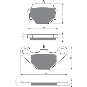 Brzdová destička Brzdové destičky GOLDFREN 005 AD KAWASAKI KLR 600 1984-1990