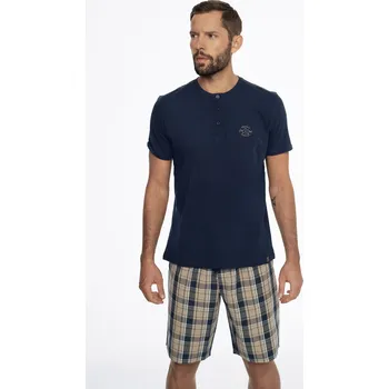 Pánské pyžamo Ethos pyžamo 41294-59X Námořnická modrá a béžová - Henderson M
