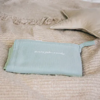 Tulimese Dárková krabička velká mušelínová osuška ROSTU JAKO Z VODY VÝBĚR BARVY/MATERIÁLU: MUŠELÍN MENTOLOVÝ