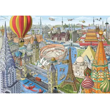 RAVENSBURGER Puzzle Cesta kolem světa za 80 dní 1000 dílků