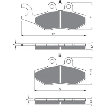 Brzdová destička Brzdové destičky GOLDFREN 293 S3 PIAGGIO/VESPA TPH 50 Typhoon 2010-2015