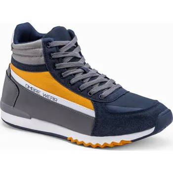 Pánské tenisky Pánské sneakers boty - námořnická modrá/žlutá T358 - 42