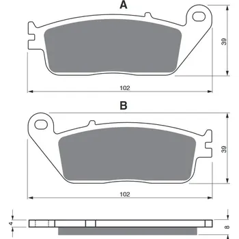 Brzdová destička Brzdové destičky GOLDFREN 022 S3 YAMAHA WR 125 R 2009-2017
