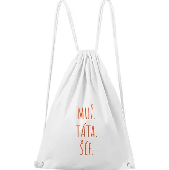 Městský batoh DOBRÝ TRIKO Bavlněný batoh s potiskem Muž Táta Šéf Barva: Bílá