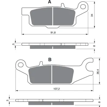 Brzdová destička Brzdové destičky GOLDFREN 252 AD OFF-ROAD FRONT YAMAHA YFM 250 Raptor 2008-2013