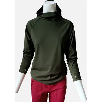 BHiStyle Dámská tričko mikina s kapucí FLORENCE dark green VELIKOST: XL