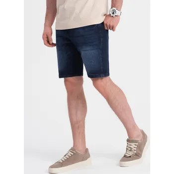 Pánské kraťasy Pánské džínové kraťasy s jemným oplachem - tmavě modré V3 OM-SRDS-0145 - L