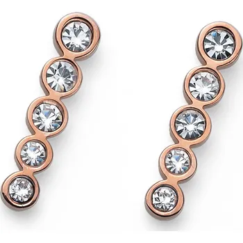 Módní doplněk Oliver Weber Elegantní bronzové náušnice s čirými krystaly Change 23014RG + 2 měsíce na vrácení zboží