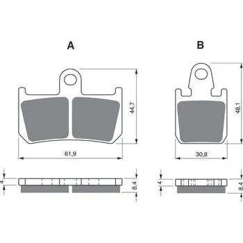Brzdová destička Brzdové destičky GOLDFREN 246 S33 STREET FRONT (1 set = 2pcs small, 2pcs large) YAMAHA MT-01 2007-2012
