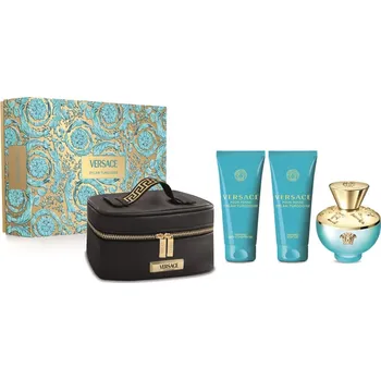 Parfém Versace Versace Dylan Turquoise Pour Femme SET: Toaletní voda 100ml + Sprchový gél 100ml + Telový gél 100ml + Kozmetická taška čierna Pre ženy Toaletní voda