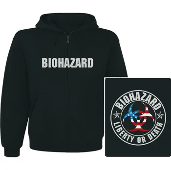 Pánská mikina mikina s kapucí a zipem Biohazard - Liberty Or Death