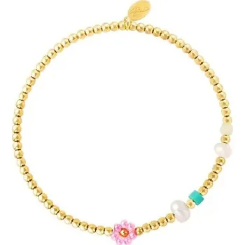 Náramek ORNAMENTI Pozlacený náramek Pearls and beads gold