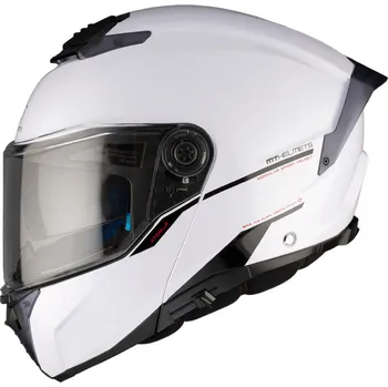 Helma na motorku MT Helmets Vyklápěcí helma na motorku MT ATOM 2 SV SOLID A0 bílá lesklá L