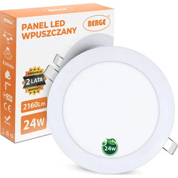 LED panel BERGE LED panel kruhový - 300x300x17mm vestavný - 24W - 230V - 1900Lm - teplá bílá MD0010