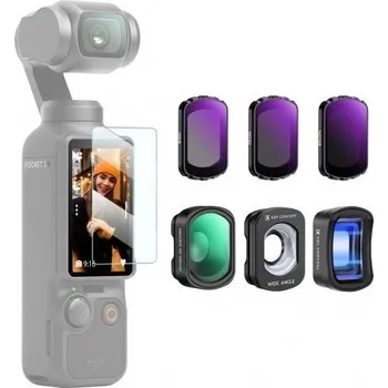 K&F 6pcs Filter Kit DJI Osmo Pocket 3 (Anamorphic, Macro, wideangle +ND8+ND32+ND128)