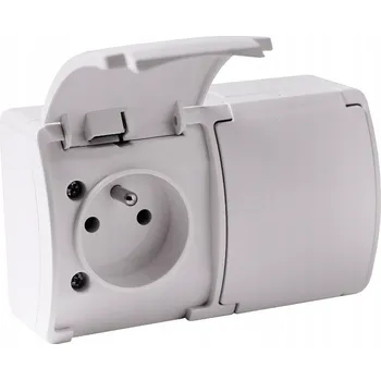 Elektrická zásuvka BERGE Dvojitá hermetická zásuvka pro povrchovou montáž 8790