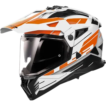 Helma na motorku Ls2 mx702 pioneer ii namib white orange-06 s