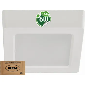 BERGE Čtvercový LED panel bílý - přisazený - 6W - PC - neutrální bílá BP002