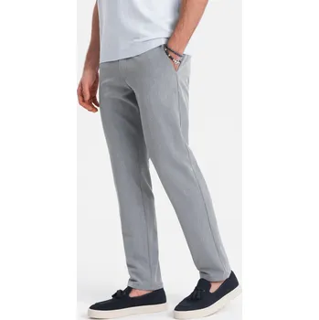 Pánské kalhoty Elegantní pánské kalhoty SLIM FIT chino - světle šedé V1 OM-PACP-0191 - L