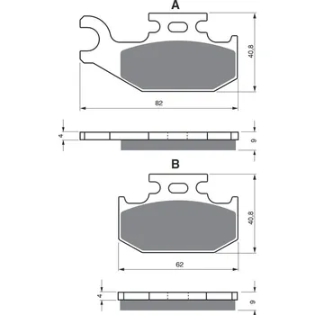 Brzdová destička Brzdové destičky GOLDFREN 205 AD STREET BOMBARDIER Outlander 800 2006-2008