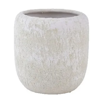 Květináč Obal na květináč keramický BELMONTE, pr.16x14cm, bílá|SAND IVORY|Ego Dekor