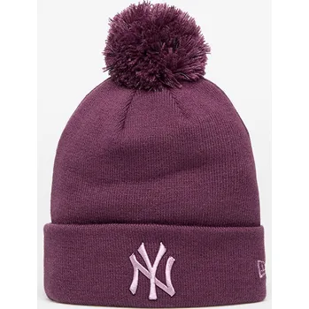 Čepice Čepice New Era New York Yankees Knit Medium Wmns MLB Wmns Metallic Bobble Beanie Damson Universal