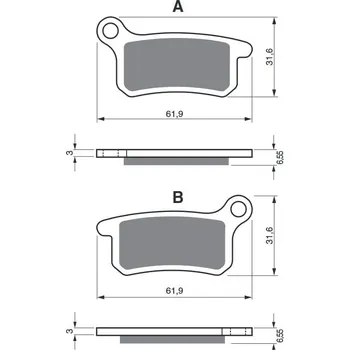 Brzdová destička Brzdové destičky GOLDFREN 185 S3 KTM SX 85 2003-2011