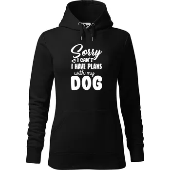 Dámská mikina DOBRÝ TRIKO Dámská mikina s potiskem Sorry plans with dog Velikost dámské mikiny: S, Barva: Černá