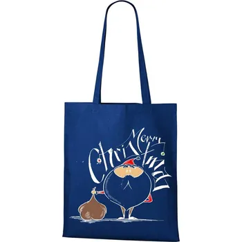 Nákupní taška DOBRÝ TRIKO Bavlněná taška s potiskem Santa s dárky Barva: Královsky modrá